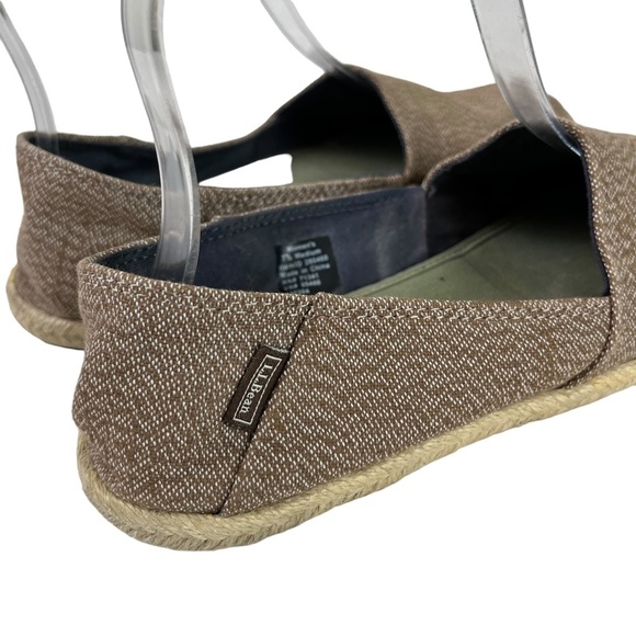 L.L. BEAN Brown Tan Slip On Espadrille Flats Loafers Casual Canvas Shoes sz 7.5 - Picture 12 of 16